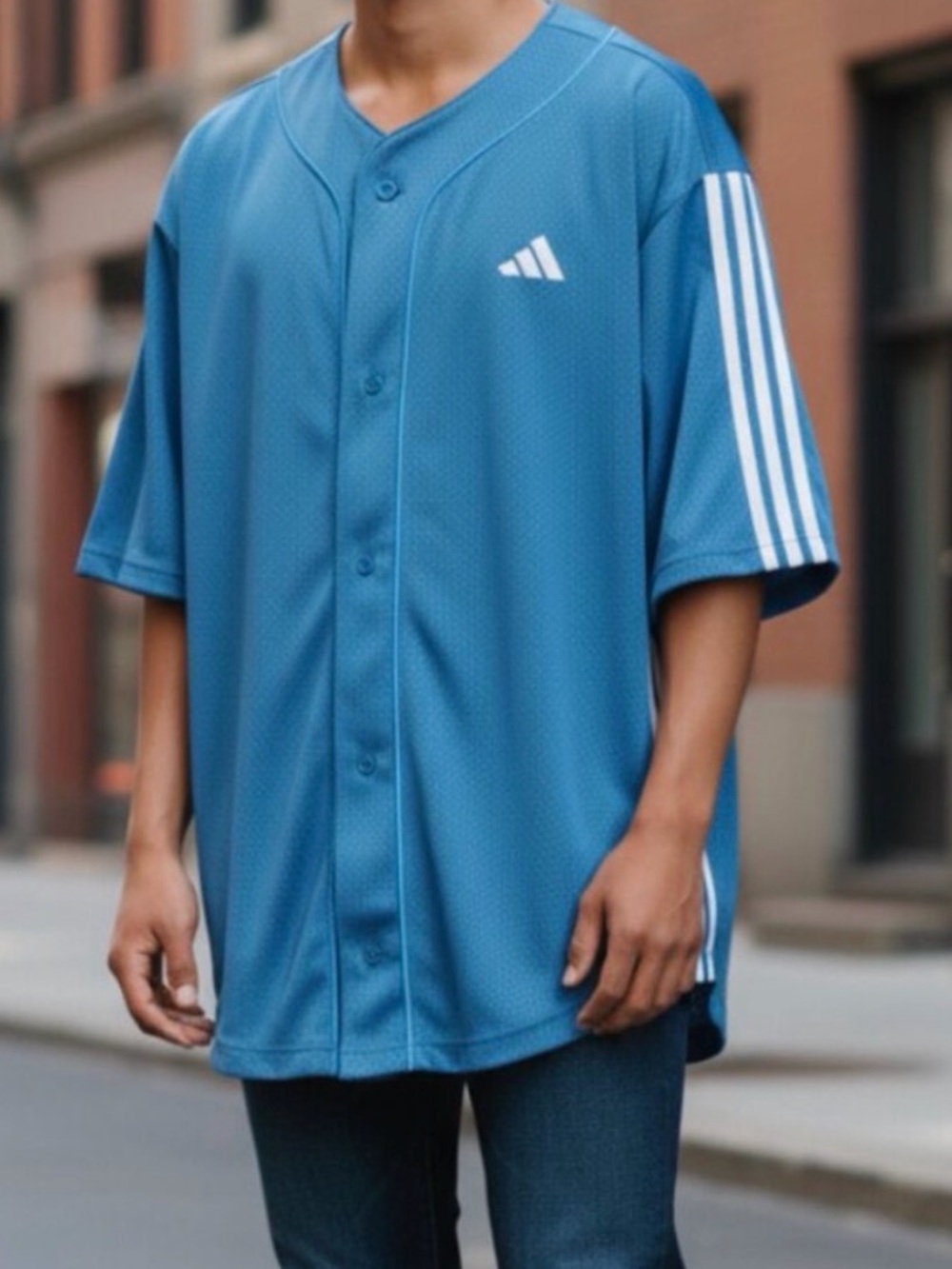 Adidas Men’s Blue Athletic Baseball Stadium Jersey Large NWT
